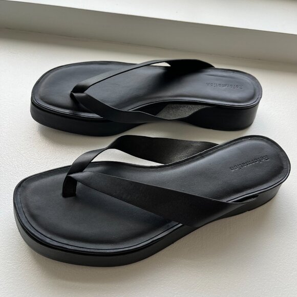 Reformation Zayne Black Platform Sandals - Picture 2 of 6